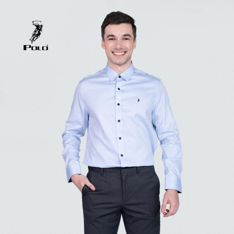Polo Haus – Men’s Plain Regular Fit Long Sleeve (white)