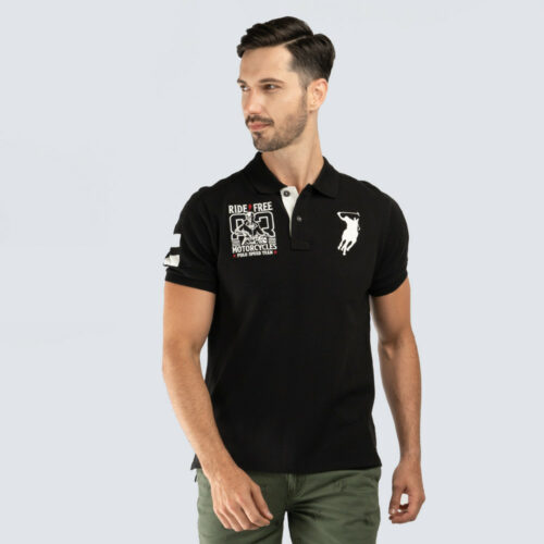 Polo Haus- Men’s Signature Fit Motorcycle Racing Theme S/S Polo Tee