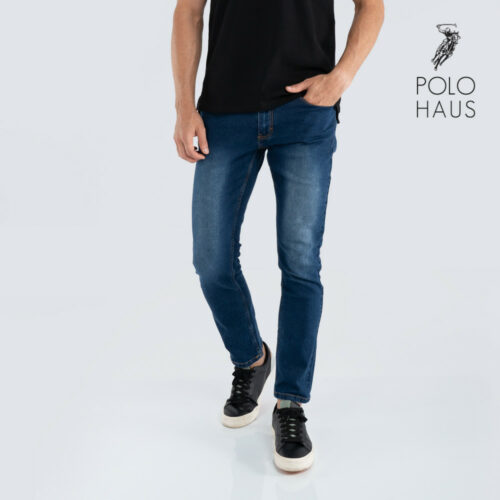 Polo Haus - Men’s Stretch Straight Fit Long Jeans (dark blue)