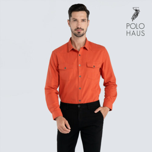 Polo Haus - Men’s Signature Fit Long Sleeve (dk orange)