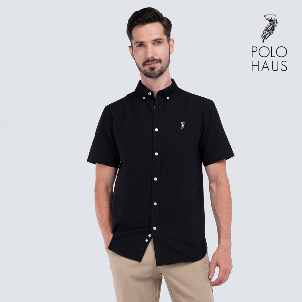 Polo Haus – Men’Cotton Plain Regular Fit Short Sleeve (Black)
