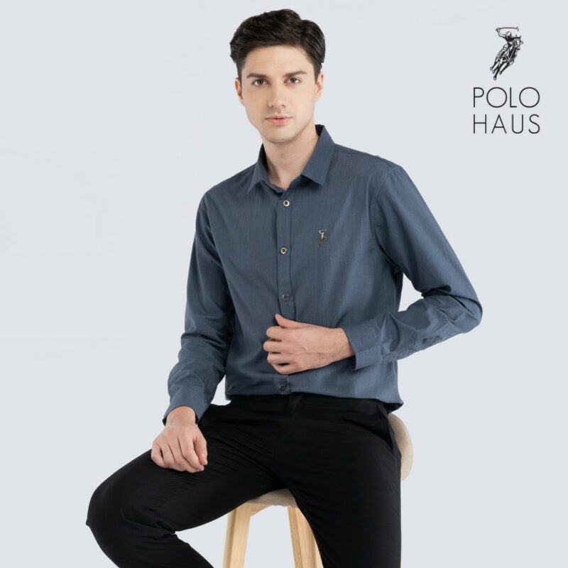 Polo Haus - Men’s Regular Fit Long Sleeve (grey blue)