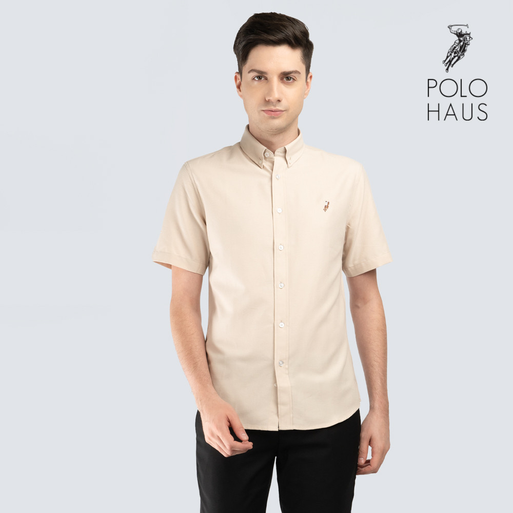 Polo Haus - Men’s Cotton Plain Regular Fit Short Sleeve (Mid Yellow)