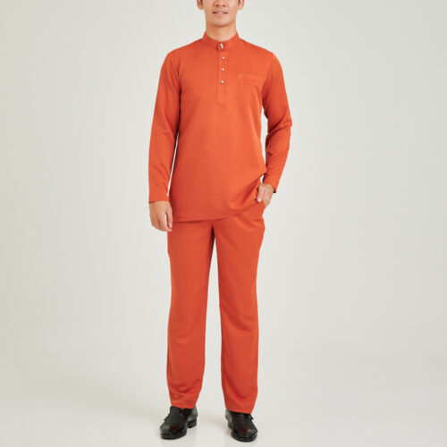 Polo Baju Melayu Cekak Musang Slim Fit (orange)