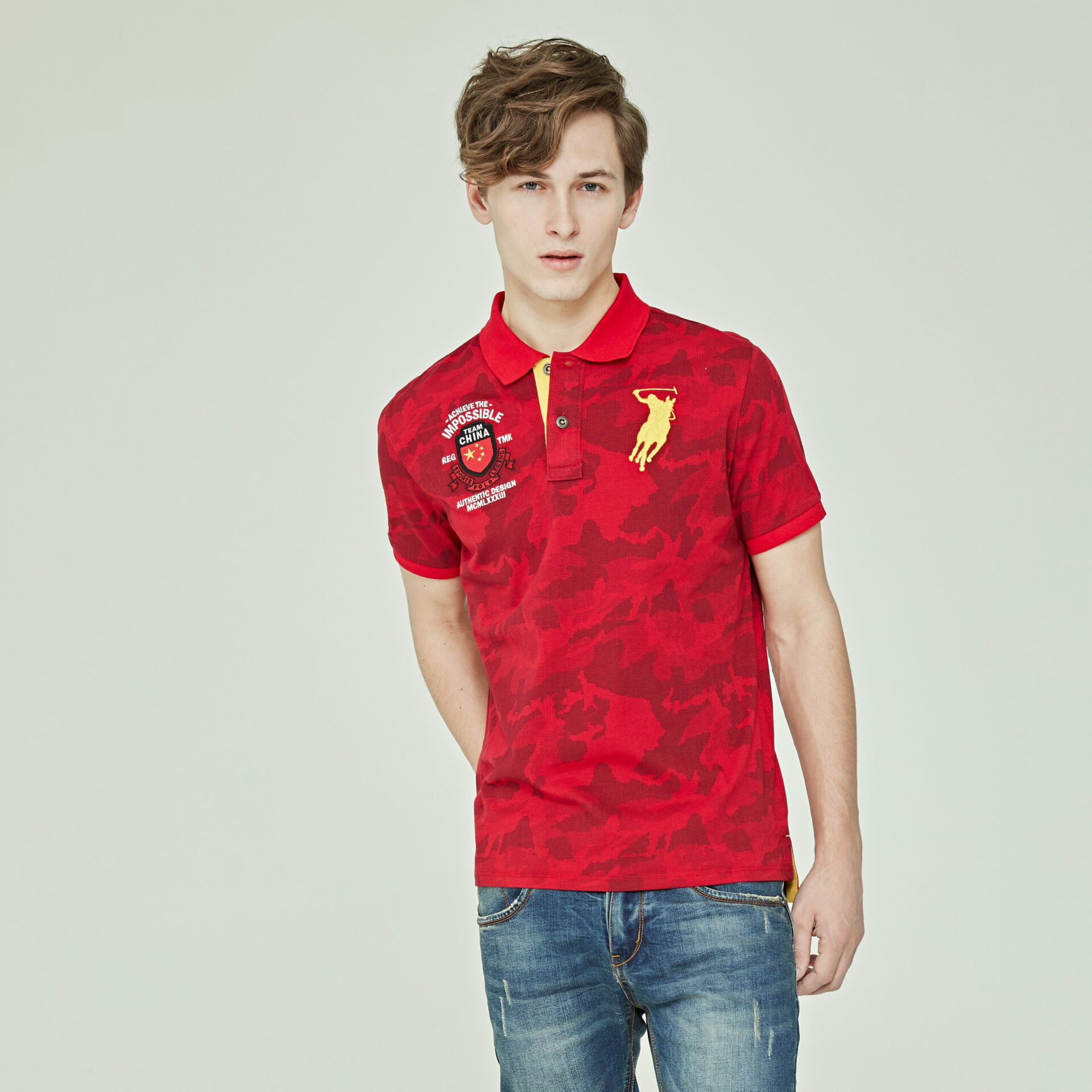Polo Haus - Men’s Regular Fit China Team Polo Tee (red)