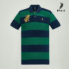 Polo Haus – Men’s Regular Fit Stripes Polo Tee (Dk Green)