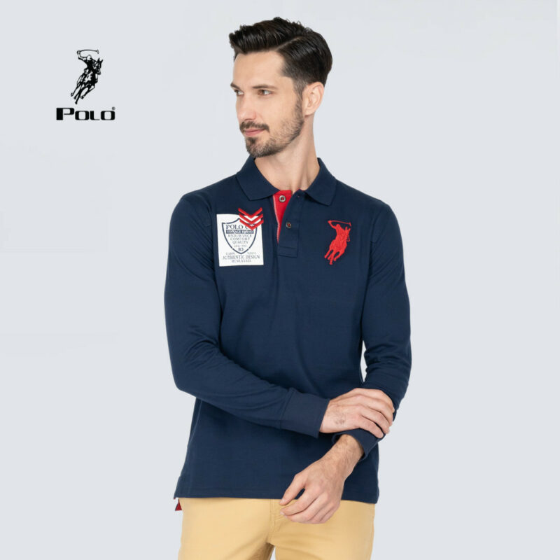 Polo Haus - Men’s Regular Fit L/Sleeve Polo Tee (navy blue)