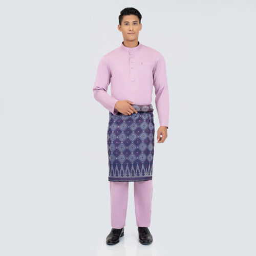 Polo Haus – Baju Melayu Cekak Musang Slim Fit (Light Purple)
